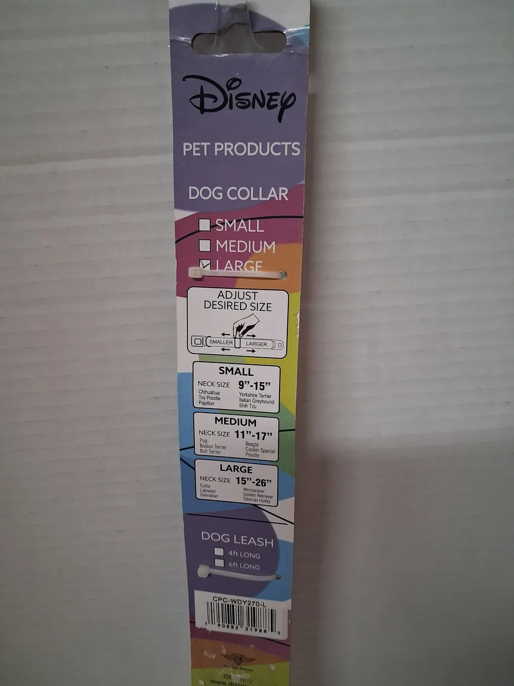 Disney Multicolor Large Pet Collar with Character Print